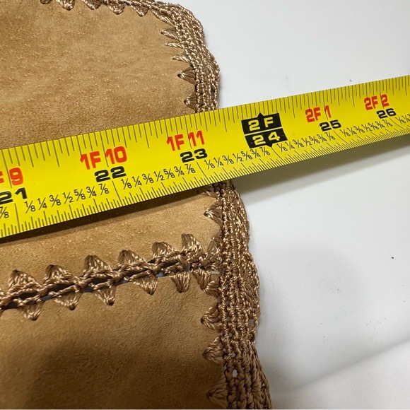 vintage S. M . H. suede leather and crochet patchwork coat/jacket size 3X - Picture 11 of 11